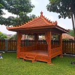 Gazebo Kayu Jati Ukiran – Atap Genteng, Ukirannya Eksklusif untuk Taman