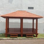 Gazebo Kayu Kelapa Atap Sirap Anti Panas – Cocok untuk Taman & Teras