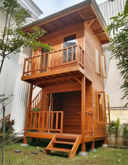 Jual Rumah Kayu Jati Minimalis 2 Lantai