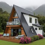 Jual Rumah Segitiga Kayu Jati Minimalis Modern