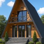 Jual Rumah Segitiga Kayu Jati Desain Modern Minimalis