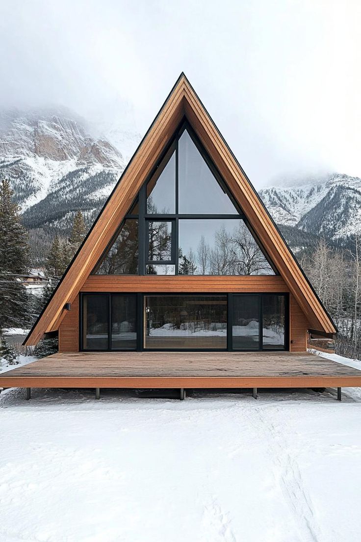 36 Dreamy Mountain Chalets with Scenic Views Rumah Segitiga Kayu Jati Minimalis Hunian Bernilai Investasi - Image 1