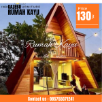 Jual Rumah Segitiga Kayu Jati 2 Lantai Elegant