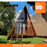 Jual Rumah Segitiga Kayu Jati Aesthetic premium