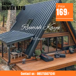 Jual Rumah Segitiga Kayu Jati Konsep Scandinavian