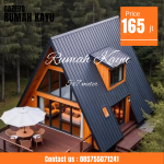 Jual Rumah Sgitiga Kayu Jati Desain Modern