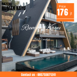 Jual Rumah Segitiga Kayu Jati A-Frame Modern