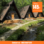 Jual Rumah Segitiga Kayu Jati Minimalis Modern