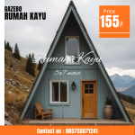 Jual Rumah Segitiga Kayu Jati Custom Minimalis