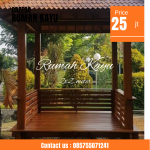 Jual Gazebo Kayu Jati Desain Minimalis