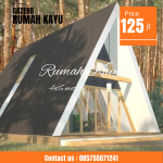 Jual Rumah Segitiga Kayu Jati Desain Minimalis