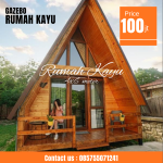 Jual Rumah Segitiga Kayu Jati Cabin Premium