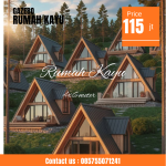 Jual Rumah Segitiga Kayu Jati Desain Modern
