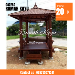 Jual Gazebo Kayu Jati Taman Modern
