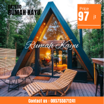 Jual Rumah Segitiga Kayu Jati Desain Premium