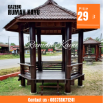 Jual Gazebo Kayu Jati Segi Enam Minimalis