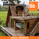 Rumah Segitiga Minimalis Modern Kayu Jati