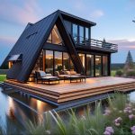 Rumah Segitiga Kayu Jati Modern