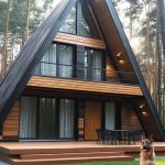 Rumah Segitiga Kayu Jati Modern Desain Aesthetic