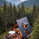Rumah Segitiga Kayu Jati A-Frame Modern Untuk Homestay