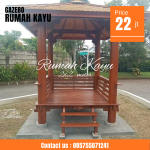 Jual Gazebo Kayu Jati Minimalis Custom Desain Berkualitas