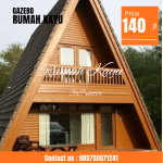 Jual Rumah Segitiga Kayu Jati 2 Lantai Desain Kekinian Premium