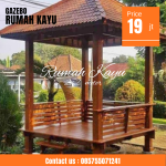 Jual Gazebo Full Kayu Jati Perhutani Desain Minimalis