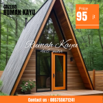 Jual Rumah Segitiga Kayu Jati Minimalis Konsep Modern