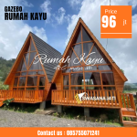Jual Rumah Segitiga Kayu Jati Modern Desain Simpel