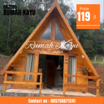 Jual Rumah Segitiga Kayu Jati Modern Konsep Premium