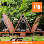 Jual Rumah Glamping Segitiga Minimalis Kayu Jati Berkualitas