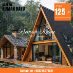 Rumah Kayu Segitiga Minimalis Modern Kayu Jati Jepara