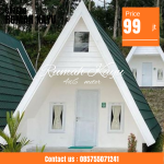 Jual Rumah Segitiga Glamping Modern Desain Terbaru