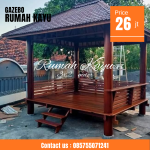 Jual Gazebo Kayu Jati Tahan Lama Dengan Finishing Elegan