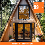 Rumah Segitiga Kayu Jati Modern Desain Aesthetic Glamping