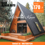 Rumah Segitiga Kayu Jati Minimalis Estetik, Investasi Glamping