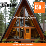 Rumah Segitiga Kayu Jati Custom Modern Berkualitas Tinggi