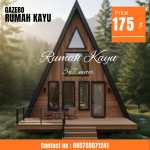 Rumah Segitiga Kayu Jati Knock Down Praktis & Mudah Dipasang