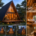 Rumah Segitiga Kayu Jati Mewah dengan Konsep Minimalis Modern