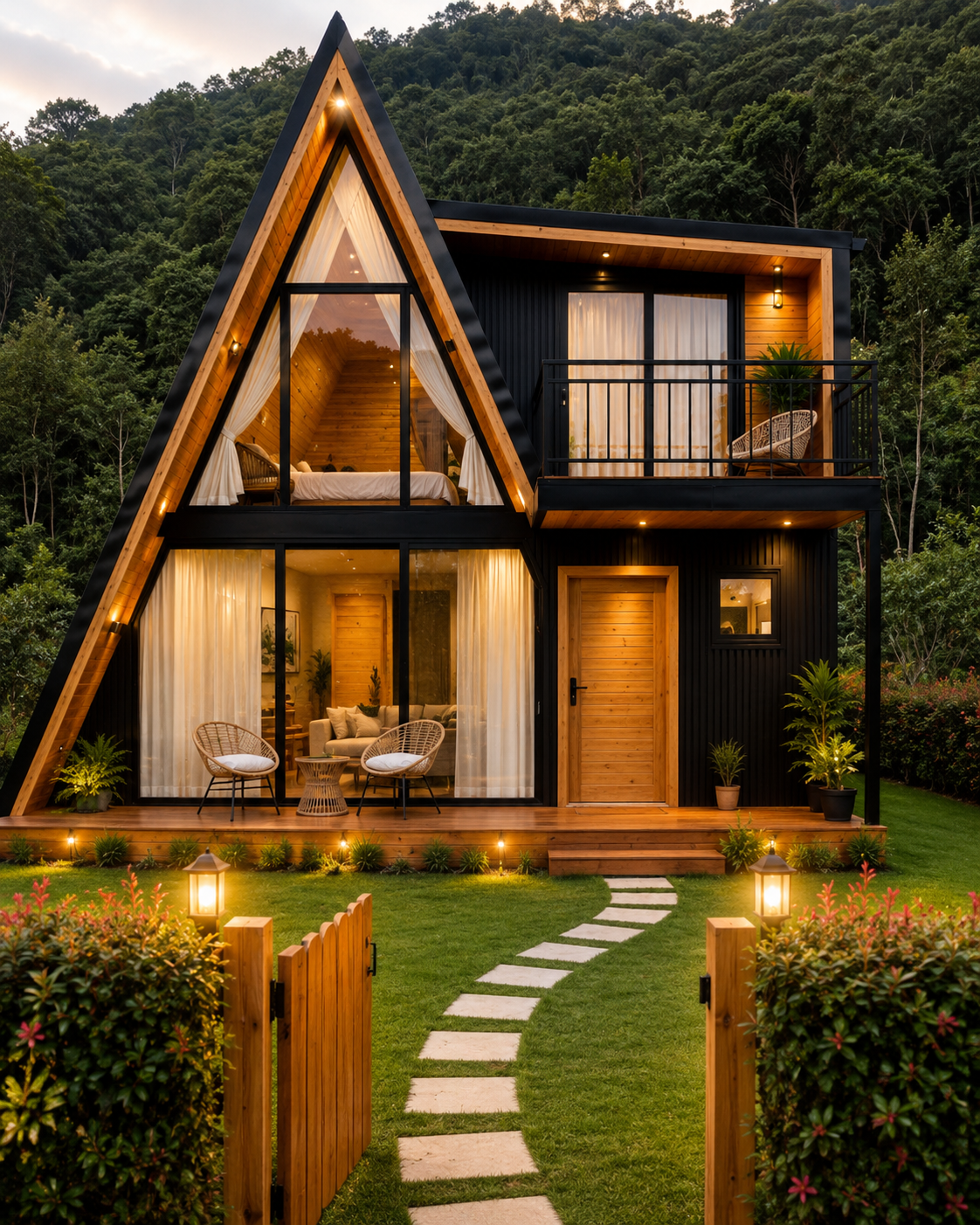 ChatGPT Image 28 Jul 2026, 22.48.11 Jual Rumah Kayu A-Frame Segitiga Rooftop Modern Custom - Image 1