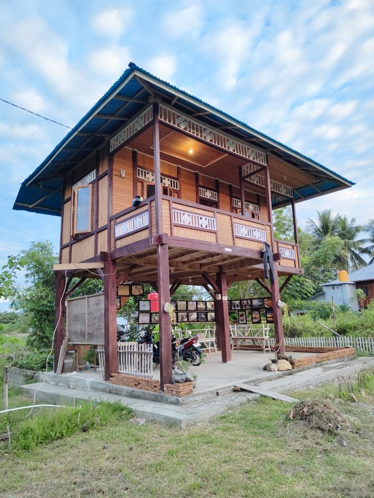 Rumah Panggung Rumah Pangung Kayu Jati Tradisional Modern Kuat Dan Awet - Image 1