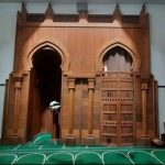 Mihrab Masjid Kayu Jati Perhutani Ukiran Kaligrafi Model Terbaru