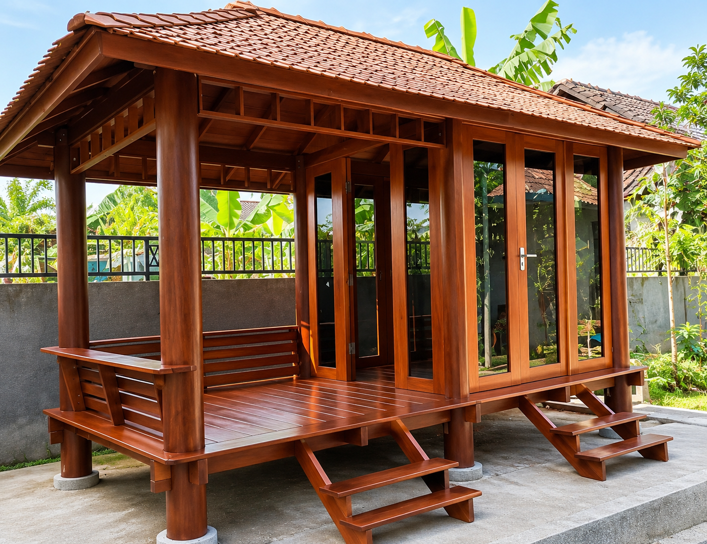 gazebo Jual Gazebo Kayu Jati Minimalis Berkualitas Premium - Image 1