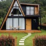 Rumah Segitiga Kayu Jati 2 Lantai Desain Scandinavian