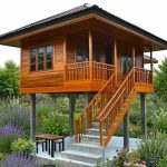 Rumah Kayu Panggung Minimalis Modern Kayu Jati