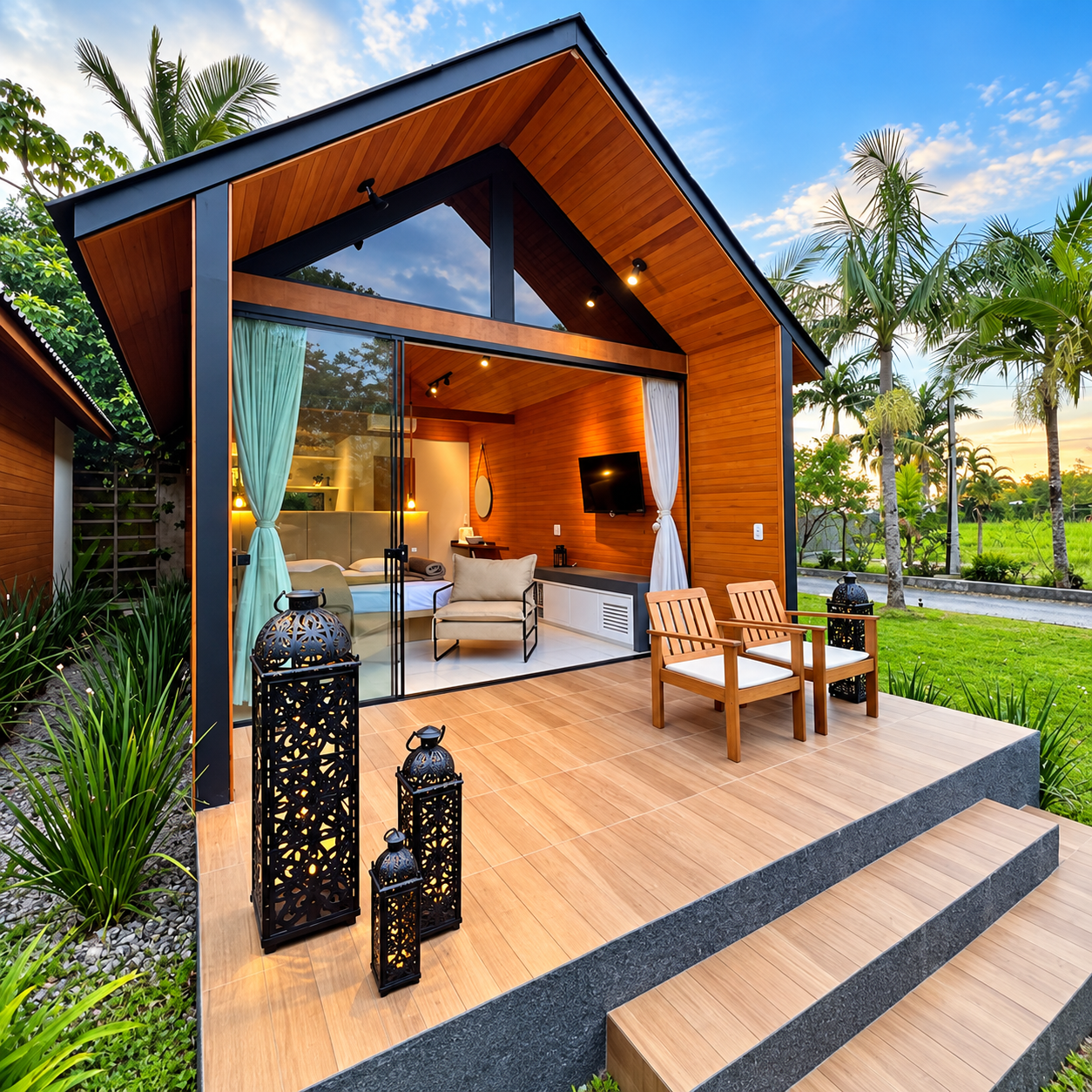 315dc40b-dcad-4ed7-81ae-cf5983999852 Rumah Kayu Segitiga A-Frame Mewah untuk Villa & Glamping - Image 1