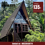 Rumah Segitiga Cabin Kayu A-Frame Minimalis dengan Kaca Panoramic