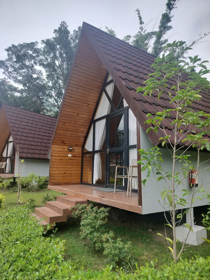 oplus_32 Rumah Kayu A-Frame Modern untuk Villa & Glamping - Image 1