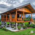 Rumah Kayu Jati Minimalis Panggung – Desain Modern & Aesthetic