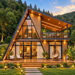 RUMAH SEGITIGA A-FRAME KAYU JATI